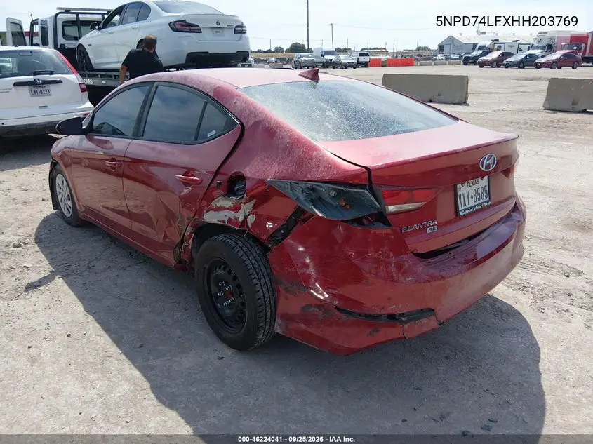 2017 HYUNDAI ELANTRA VIN 5NPD74LFXHH203769 — фото 3