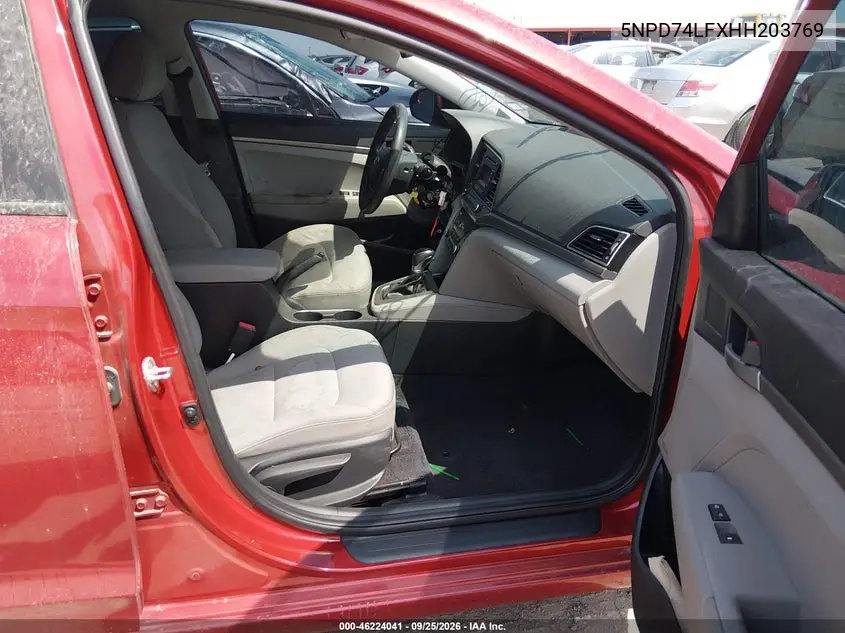 2017 HYUNDAI ELANTRA VIN 5NPD74LFXHH203769 — фото 5