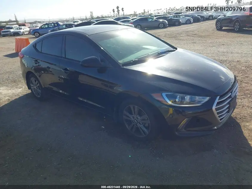 HYUNDAI ELANTRA 2017, VIN 5NPD84LF3HH209796