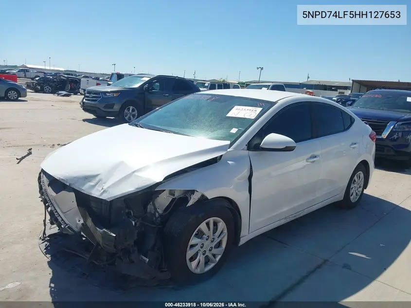 2017 HYUNDAI ELANTRA VIN 5NPD74LF5HH127653 — фото 2