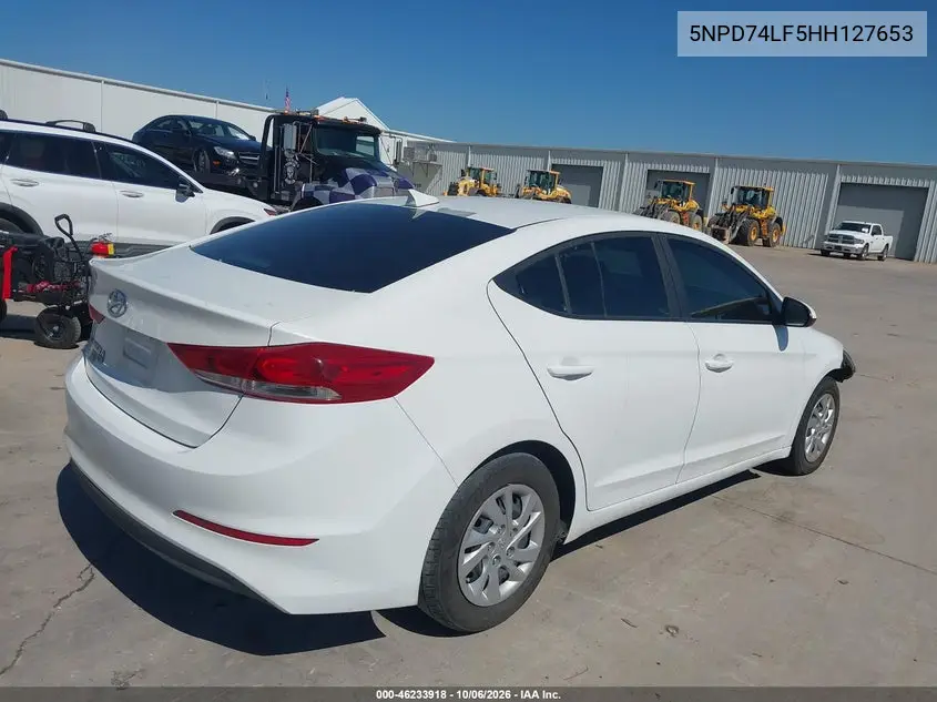 2017 HYUNDAI ELANTRA VIN 5NPD74LF5HH127653 — фото 4