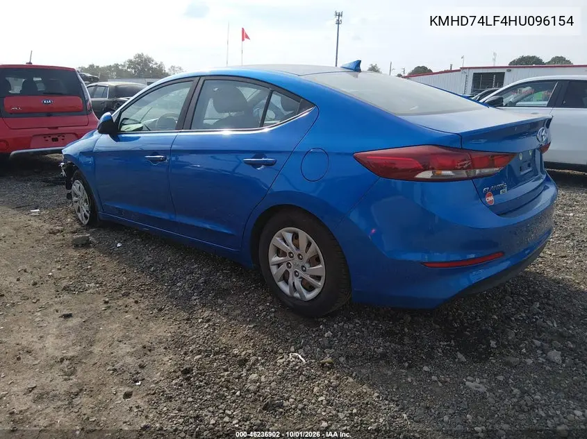 2017 HYUNDAI ELANTRA VIN KMHD74LF4HU096154 — фото 3