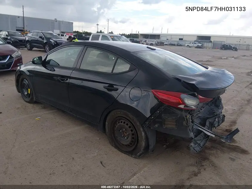 2017 HYUNDAI ELANTRA VIN 5NPD84LF7HH031133 — фото 3