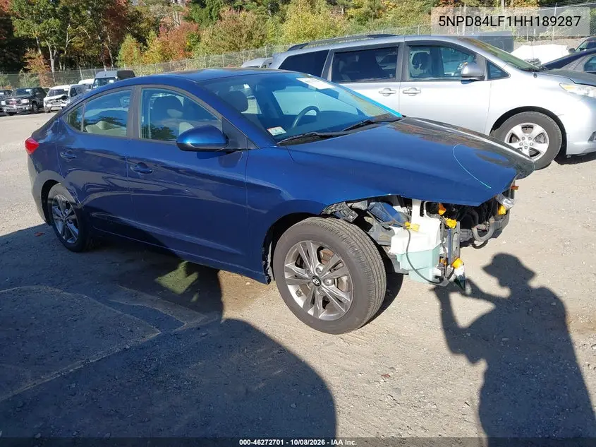 HYUNDAI ELANTRA 2017, VIN 5NPD84LF1HH189287