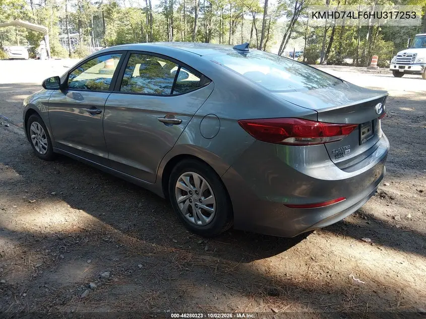 2017 HYUNDAI ELANTRA VIN KMHD74LF6HU317253 — фото 3