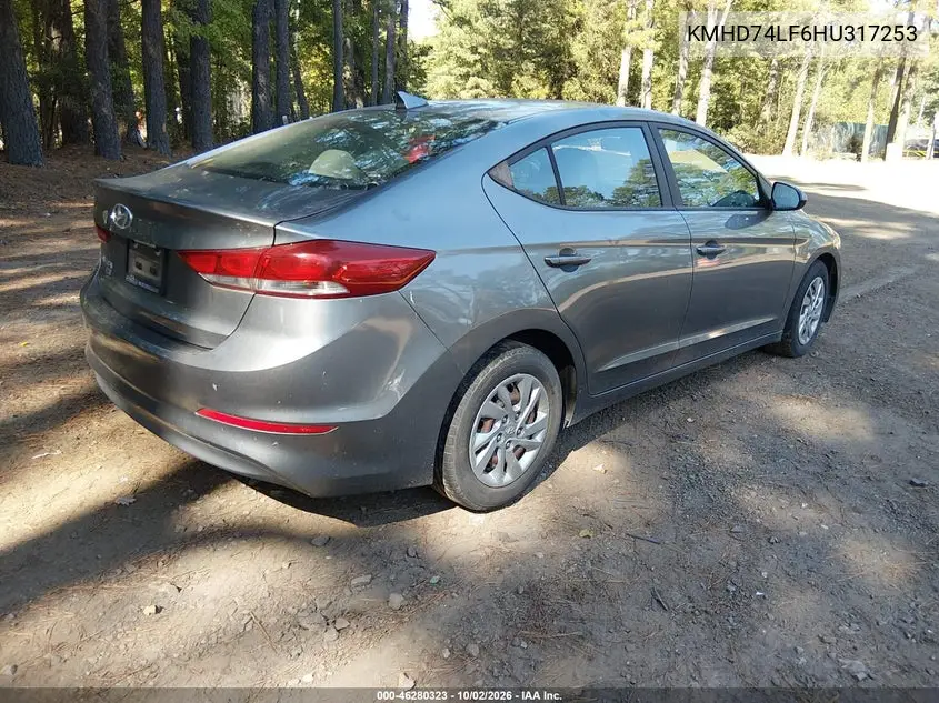 2017 HYUNDAI ELANTRA VIN KMHD74LF6HU317253 — фото 4