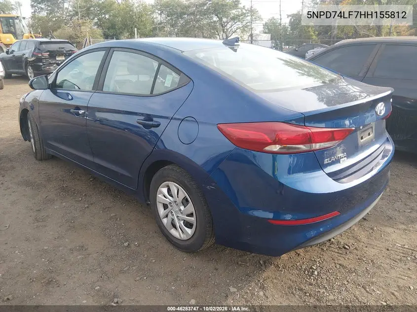 2017 HYUNDAI ELANTRA VIN 5NPD74LF7HH155812 — фото 3