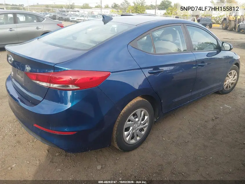 2017 HYUNDAI ELANTRA VIN 5NPD74LF7HH155812 — фото 4
