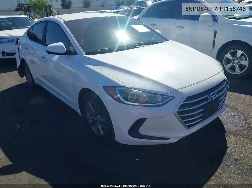 HYUNDAI ELANTRA 2017, VIN 5NPD84LF7HH156746