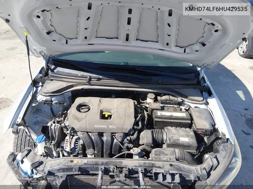 2017 HYUNDAI ELANTRA VIN KMHD74LF6HU429535 — фото 10