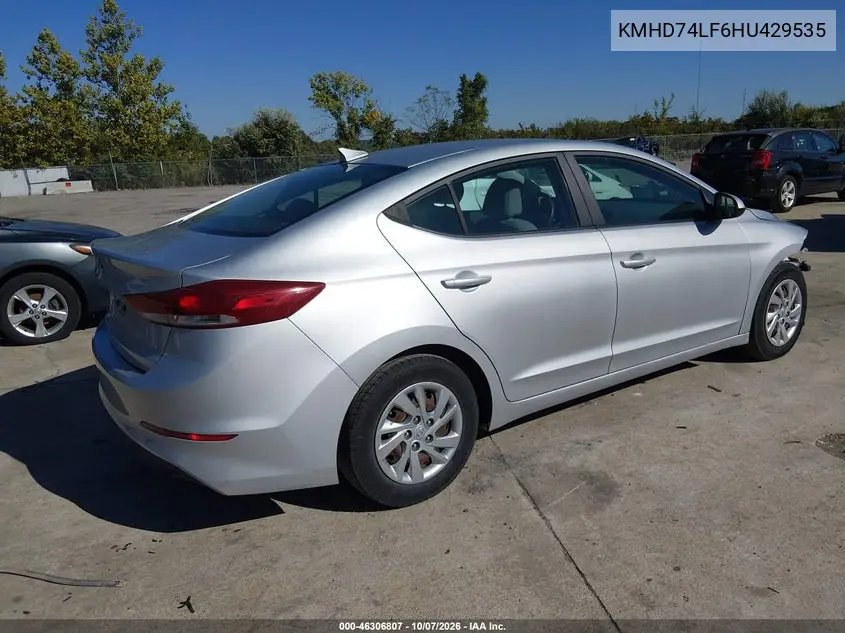 2017 HYUNDAI ELANTRA VIN KMHD74LF6HU429535 — фото 4