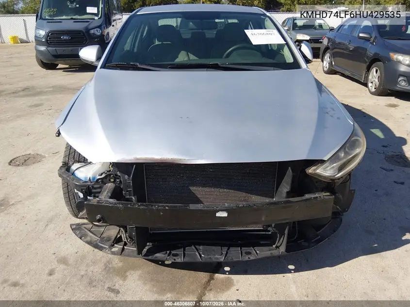 2017 HYUNDAI ELANTRA VIN KMHD74LF6HU429535 — фото 6