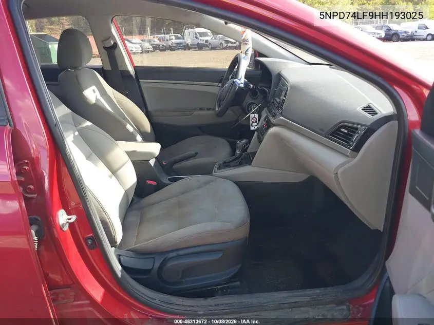 2017 HYUNDAI ELANTRA VIN 5NPD74LF9HH193025 — фото 5