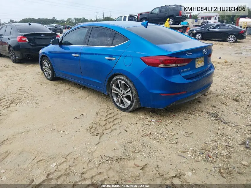 2017 HYUNDAI ELANTRA VIN KMHD84LF2HU283406 — фото 3