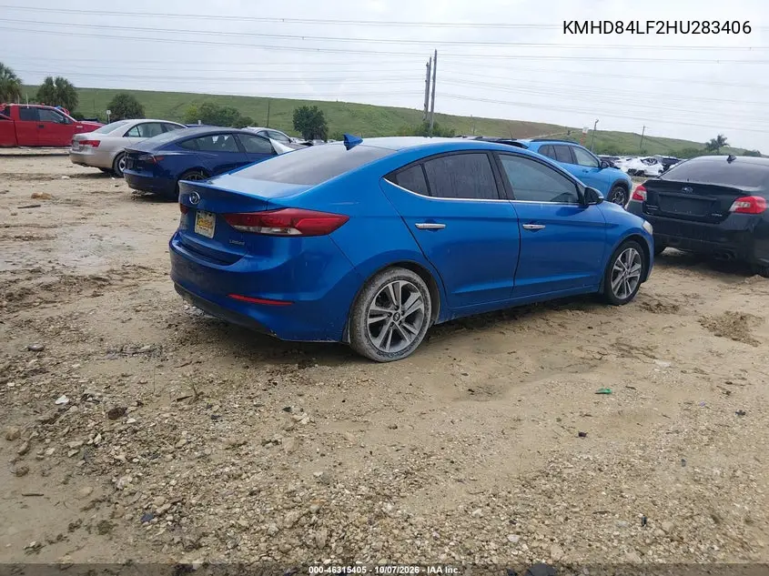 2017 HYUNDAI ELANTRA VIN KMHD84LF2HU283406 — фото 4