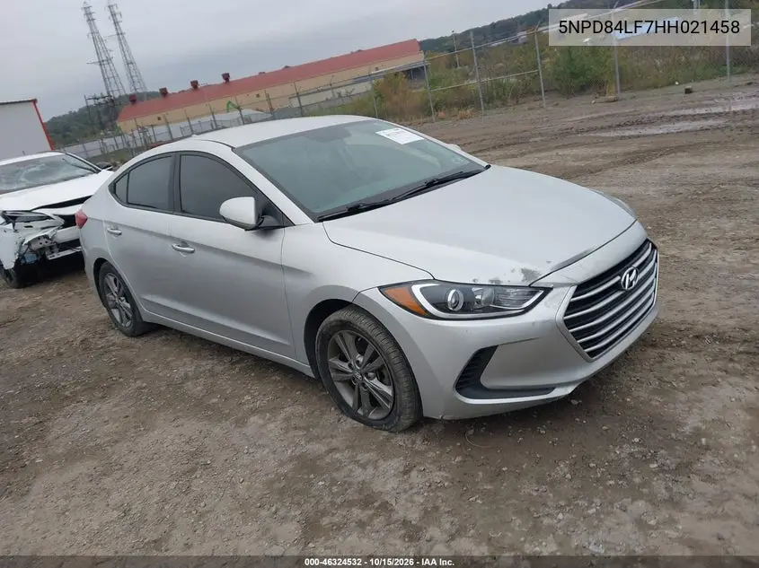 HYUNDAI ELANTRA 2017, VIN 5NPD84LF7HH021458