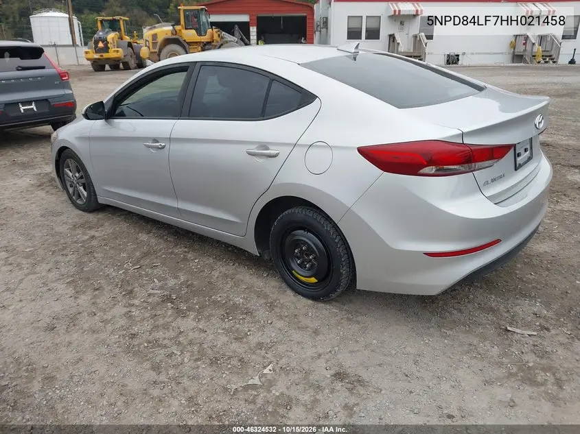 2017 HYUNDAI ELANTRA VIN 5NPD84LF7HH021458 — фото 3