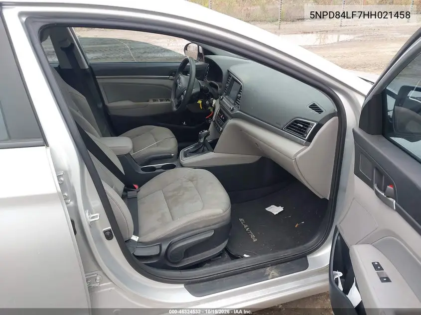 2017 HYUNDAI ELANTRA VIN 5NPD84LF7HH021458 — фото 5