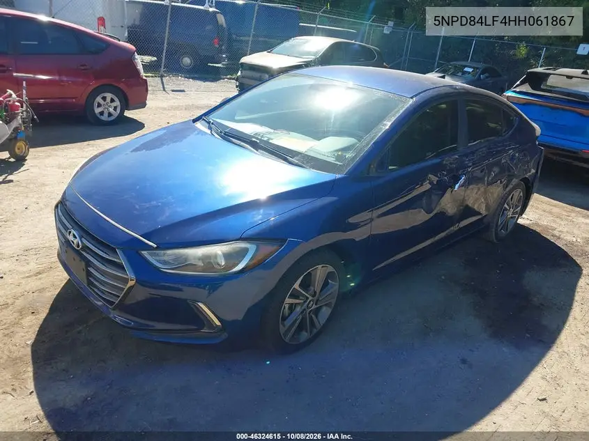 2017 HYUNDAI ELANTRA VIN 5NPD84LF4HH061867 — фото 2