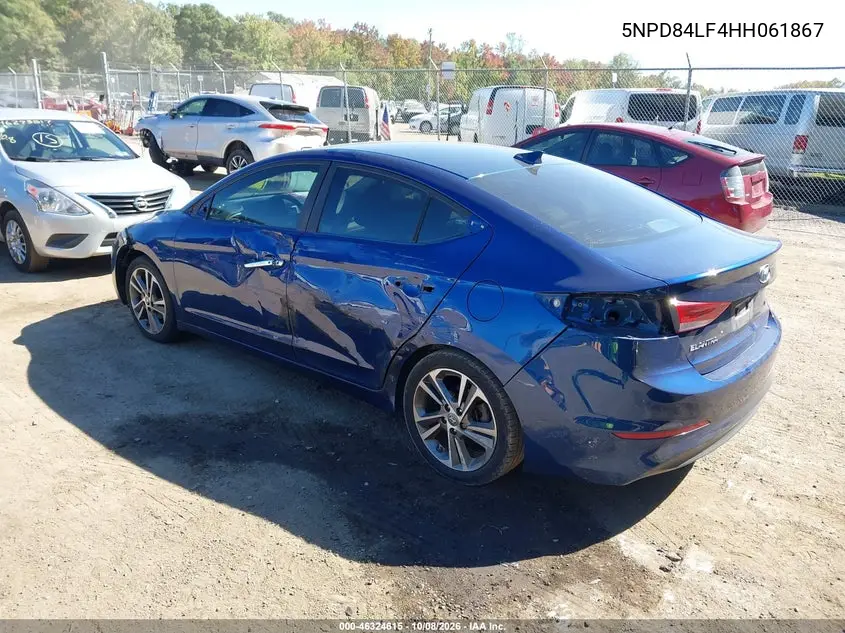 2017 HYUNDAI ELANTRA VIN 5NPD84LF4HH061867 — фото 3