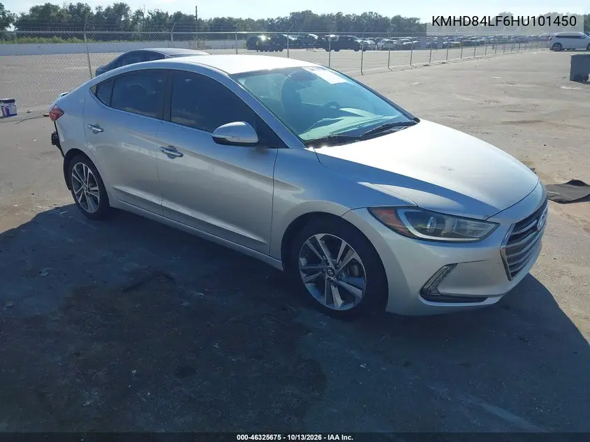 HYUNDAI ELANTRA 2017, VIN KMHD84LF6HU101450