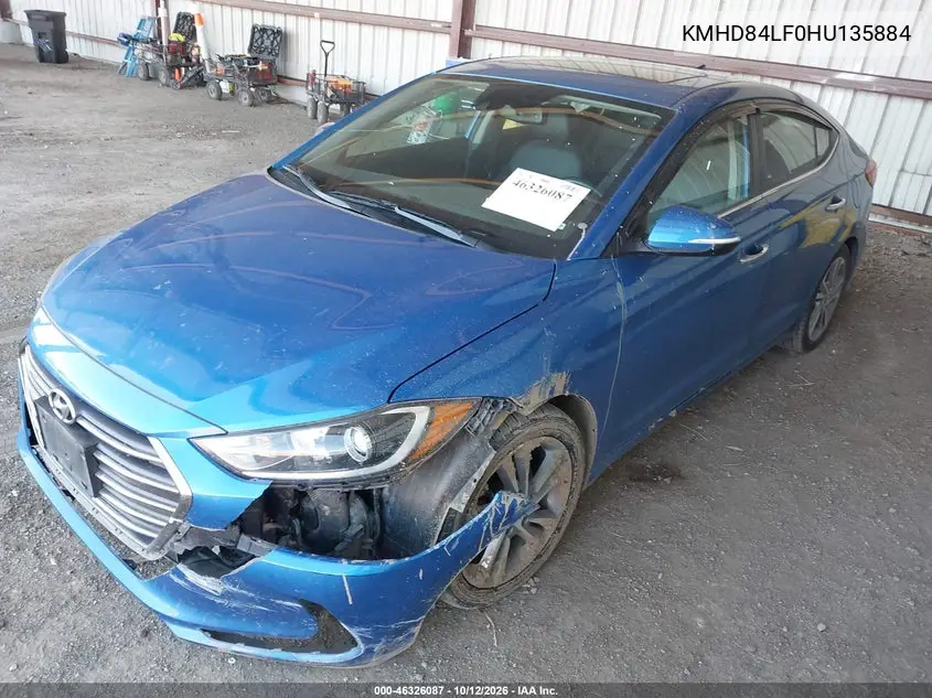 2017 HYUNDAI ELANTRA VIN KMHD84LF0HU135884 — фото 2