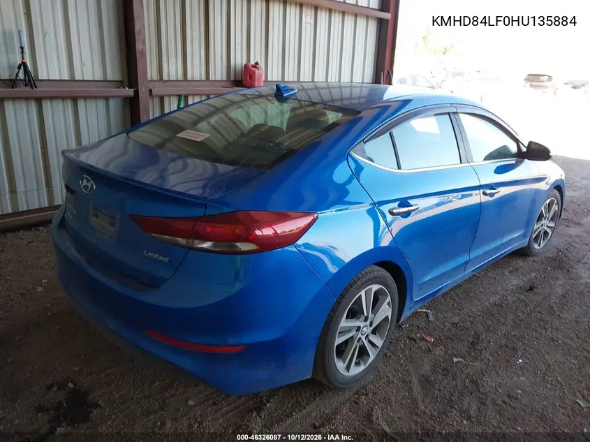 2017 HYUNDAI ELANTRA VIN KMHD84LF0HU135884 — фото 4