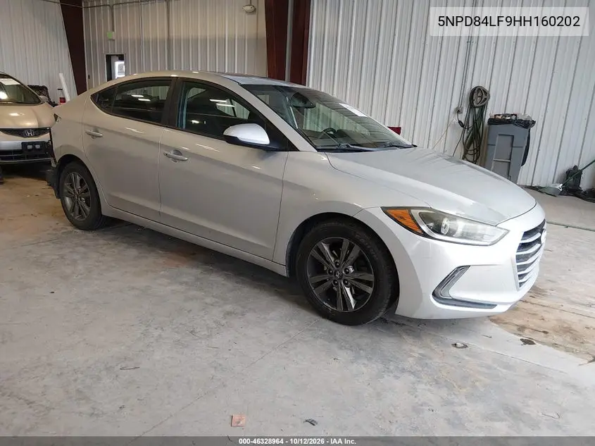 HYUNDAI ELANTRA 2017, VIN 5NPD84LF9HH160202