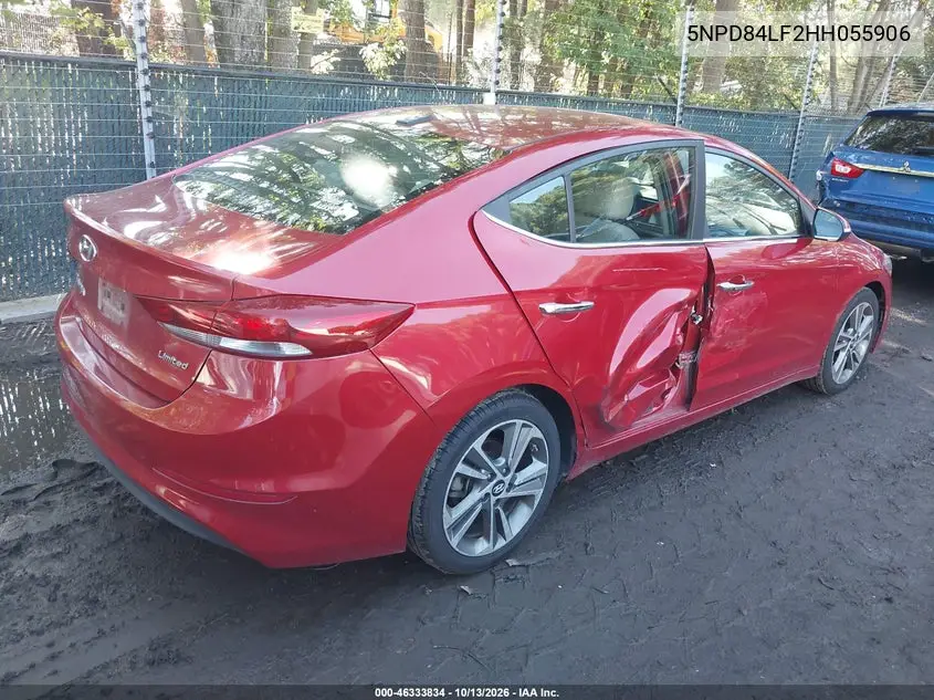2017 HYUNDAI ELANTRA VIN 5NPD84LF2HH055906 — фото 4
