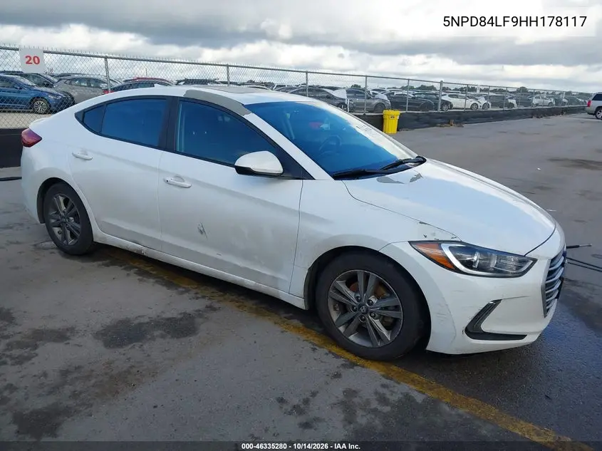 HYUNDAI ELANTRA 2017, VIN 5NPD84LF9HH178117