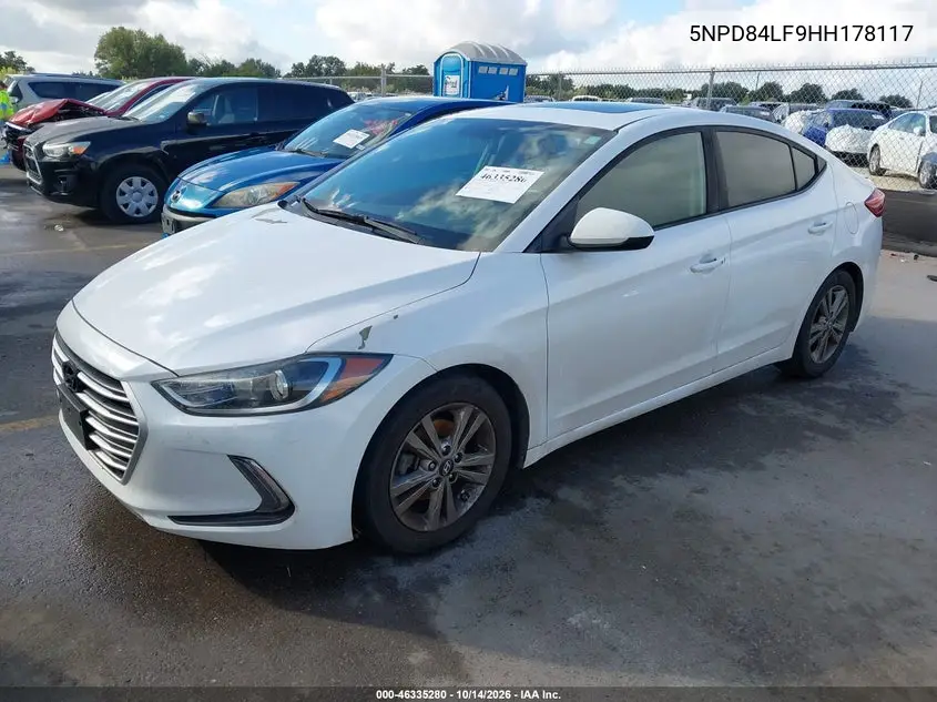 2017 HYUNDAI ELANTRA VIN 5NPD84LF9HH178117 — фото 2