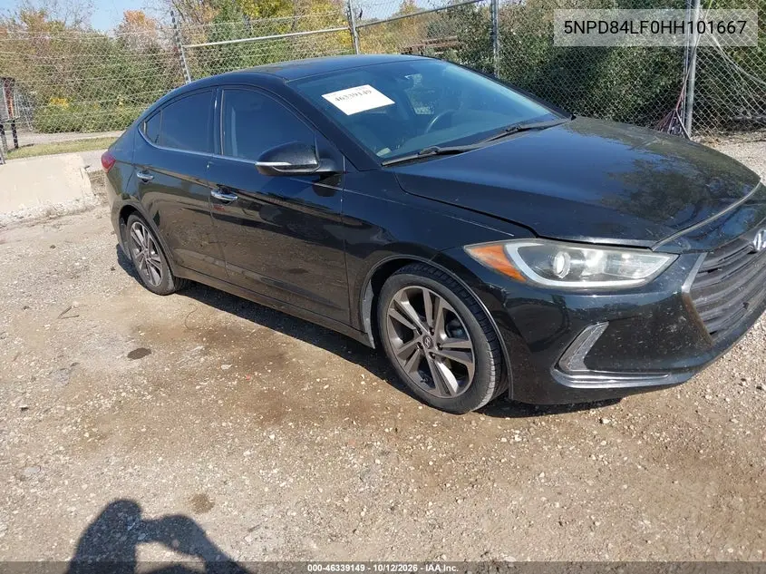 HYUNDAI ELANTRA 2017, VIN 5NPD84LF0HH101667