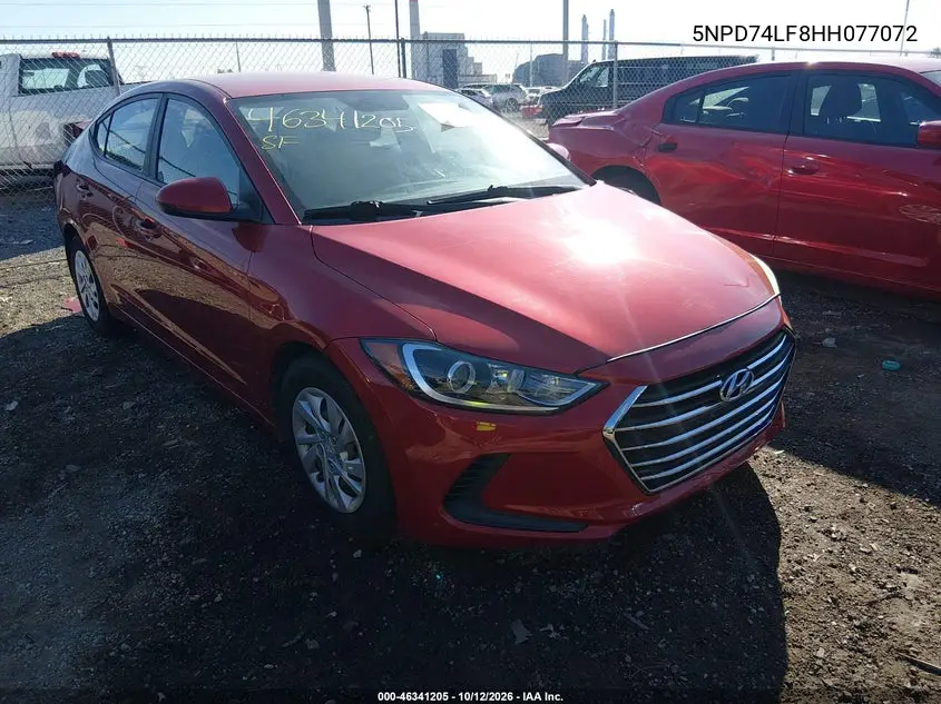 HYUNDAI ELANTRA 2017, VIN 5NPD74LF8HH077072