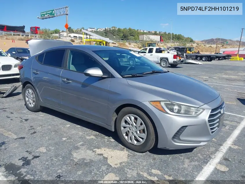 HYUNDAI ELANTRA 2017, VIN 5NPD74LF2HH101219