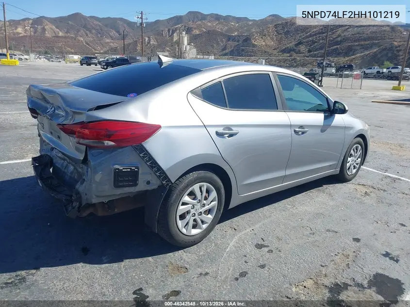 2017 HYUNDAI ELANTRA VIN 5NPD74LF2HH101219 — фото 4