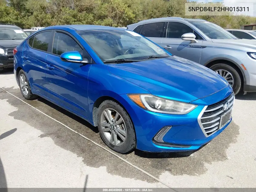 HYUNDAI ELANTRA 2017, VIN 5NPD84LF2HH015311