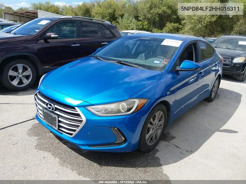 2017 HYUNDAI ELANTRA VIN 5NPD84LF2HH015311 — фото 2