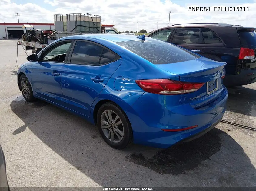 2017 HYUNDAI ELANTRA VIN 5NPD84LF2HH015311 — фото 3