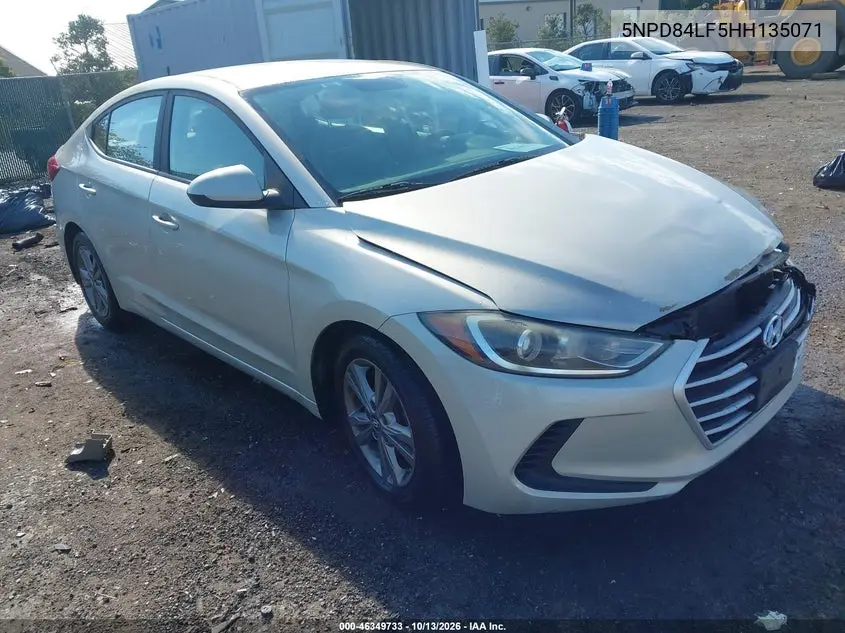 HYUNDAI ELANTRA 2017, VIN 5NPD84LF5HH135071