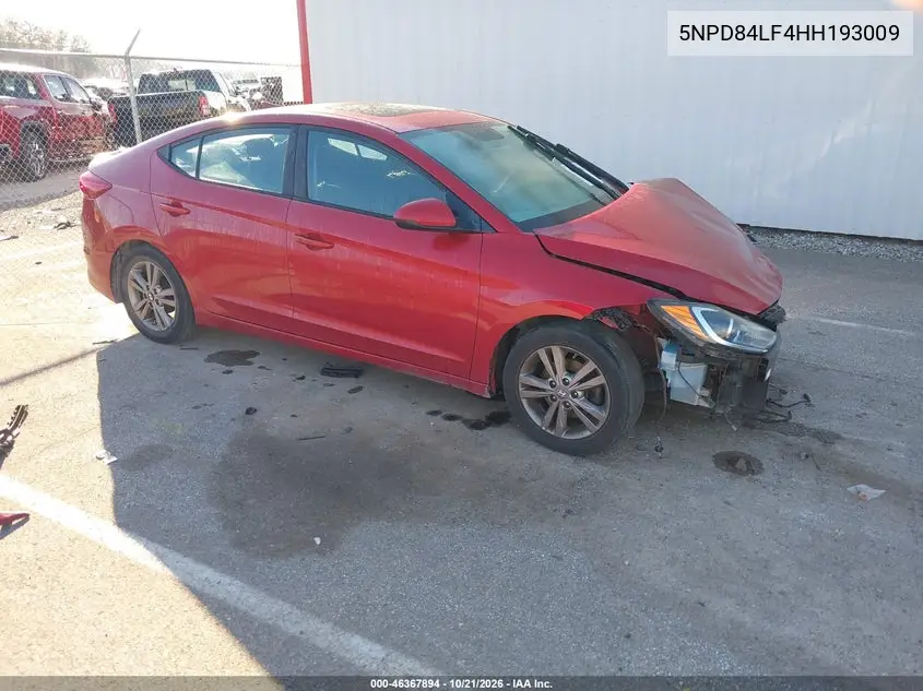 HYUNDAI ELANTRA 2017, VIN 5NPD84LF4HH193009