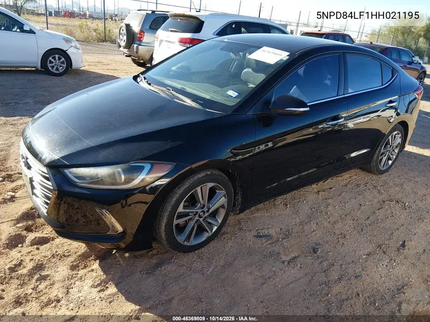 2017 HYUNDAI ELANTRA VIN 5NPD84LF1HH021195 — фото 2