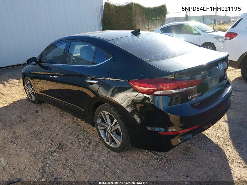 2017 HYUNDAI ELANTRA VIN 5NPD84LF1HH021195 — фото 3
