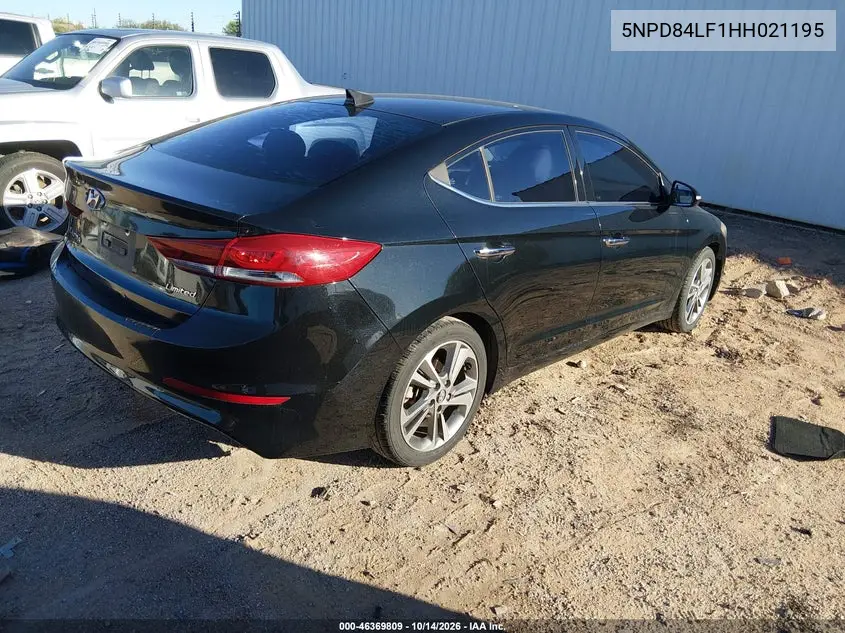 2017 HYUNDAI ELANTRA VIN 5NPD84LF1HH021195 — фото 4
