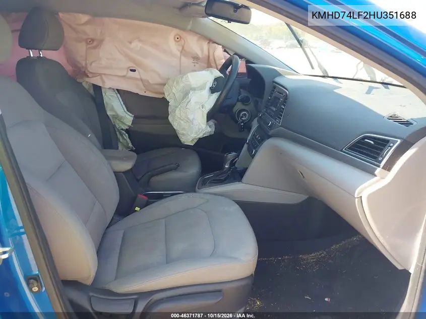 2017 HYUNDAI ELANTRA VIN KMHD74LF2HU351688 — фото 5