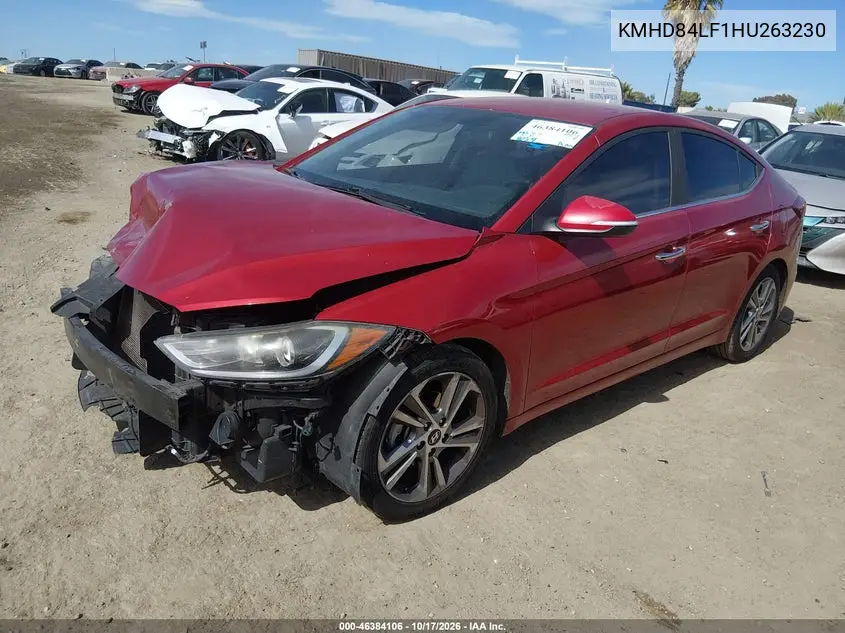 2017 HYUNDAI ELANTRA VIN KMHD84LF1HU263230 — фото 2