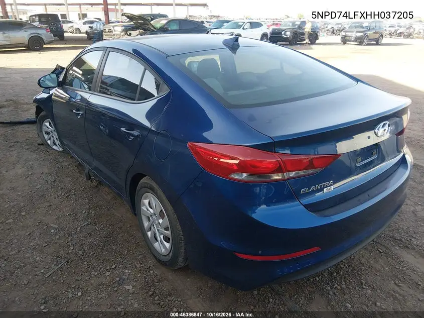 2017 HYUNDAI ELANTRA VIN 5NPD74LFXHH037205 — фото 3