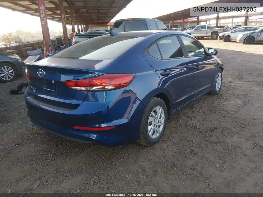 2017 HYUNDAI ELANTRA VIN 5NPD74LFXHH037205 — фото 4