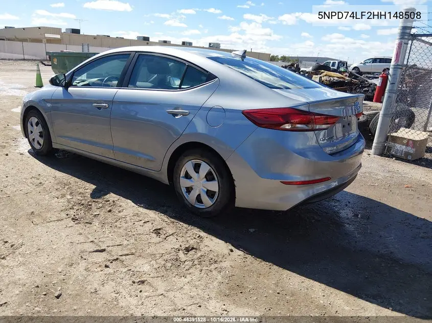 2017 HYUNDAI ELANTRA VIN 5NPD74LF2HH148508 — фото 3