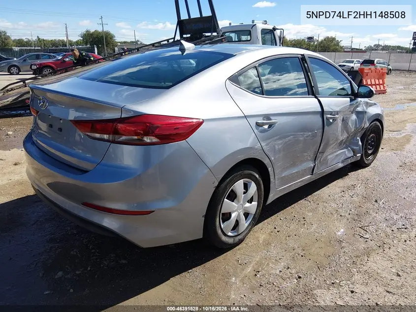 2017 HYUNDAI ELANTRA VIN 5NPD74LF2HH148508 — фото 4