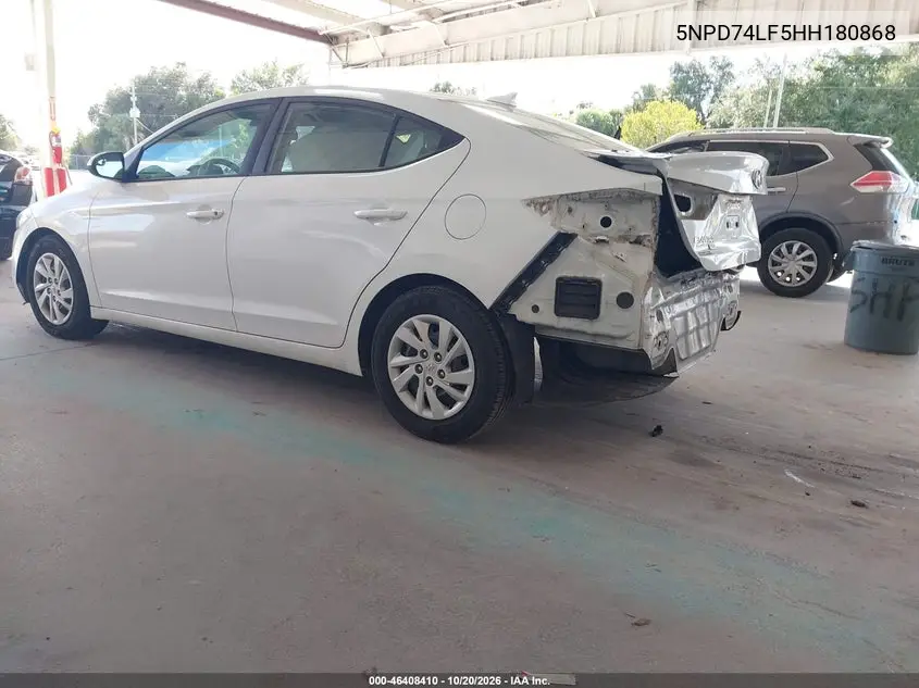 2017 HYUNDAI ELANTRA VIN 5NPD74LF5HH180868 — фото 3